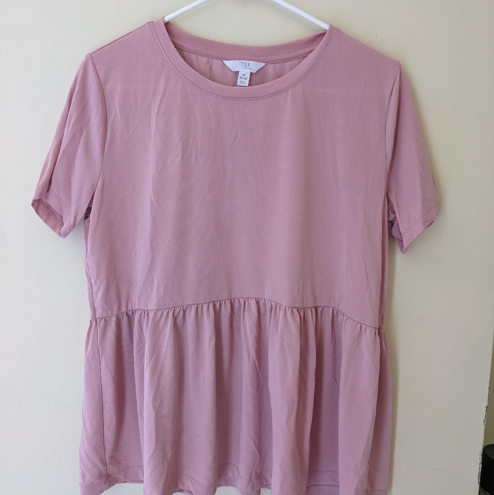 Blush pink Peplum cinch waist top